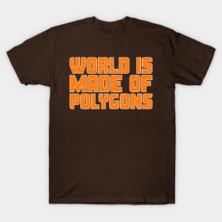 World Is Made Of Polygons Orange T-Shirt